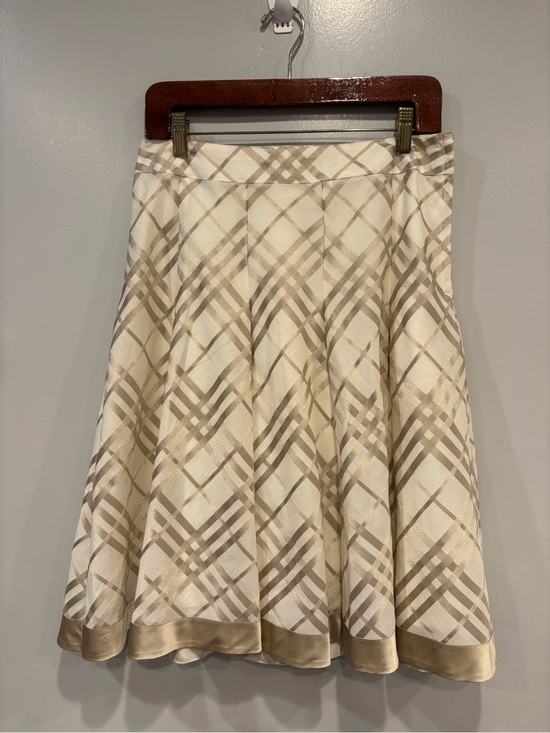 Burberry Dresses & Skirts - Burberry Cream and Beige Plaid Circle Skirt Made in Japan Size 42
